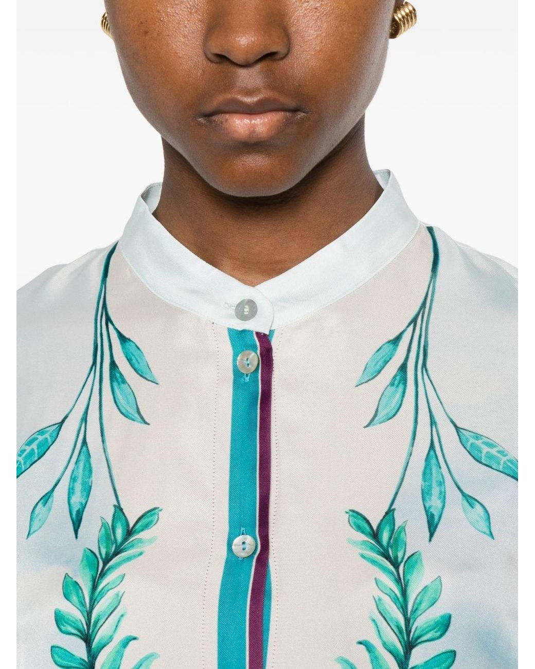 Forte_forte Blue Lake Como Print Shirt