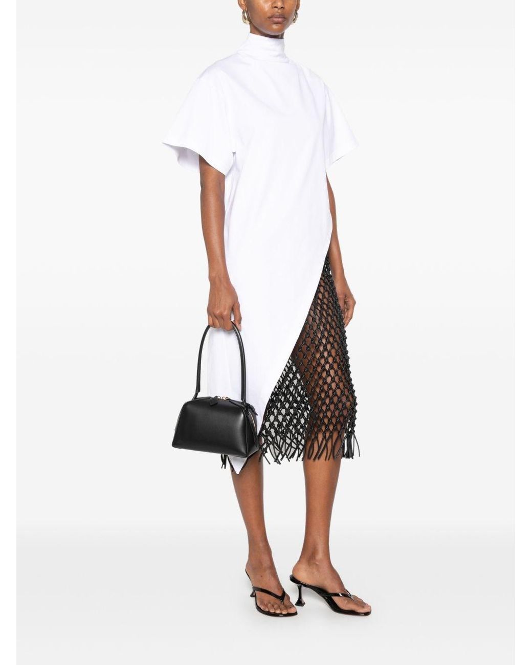 Alaïa White Cotton Asymmetric Top