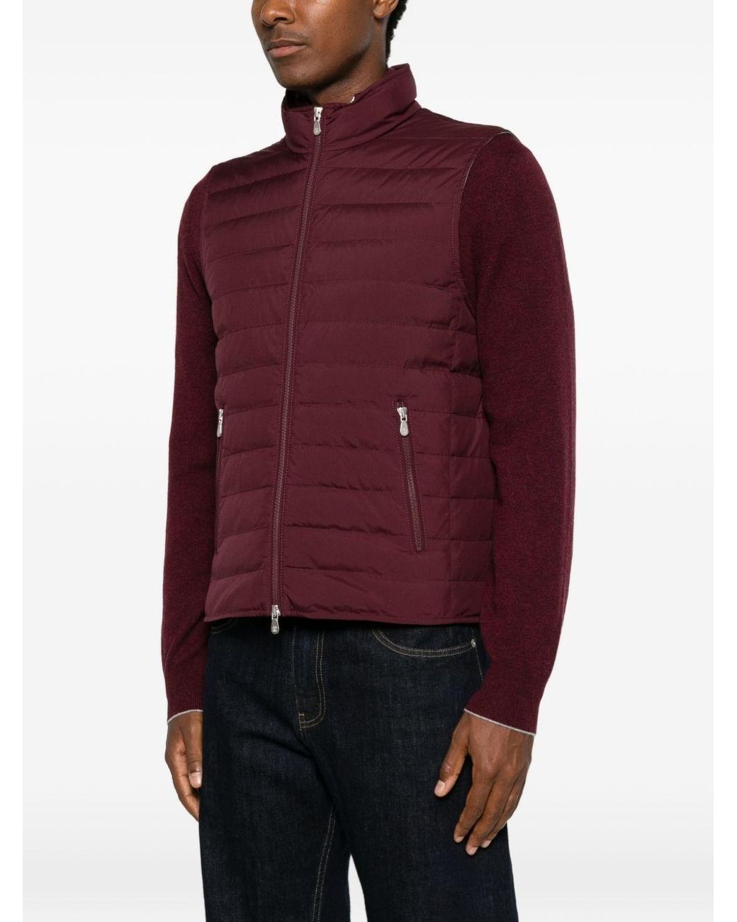 Brunello Cucinelli Purple Down Vest for men