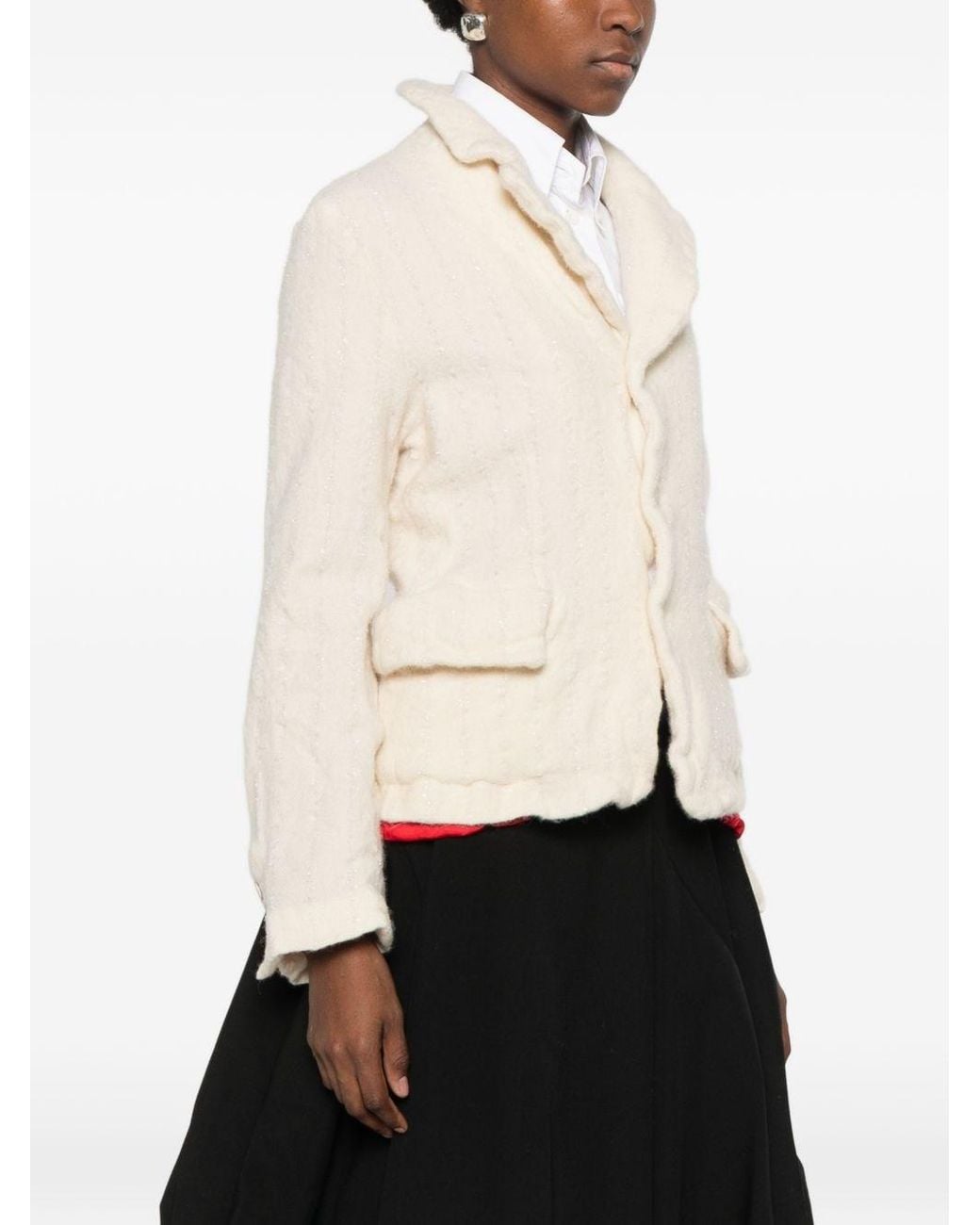 Comme des Garçons White Wool Jacket