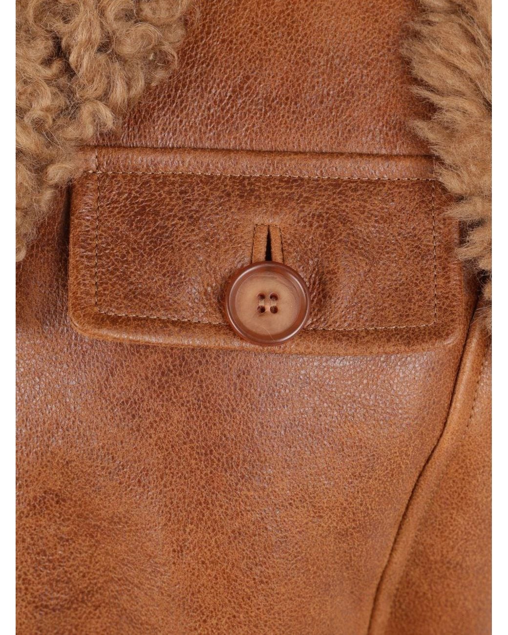 Chloé Brown Shearling Leather Vest