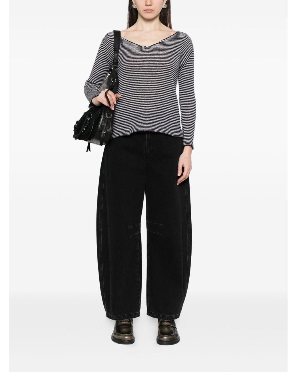 Be You Gray Cashmere V-Necked Sweater