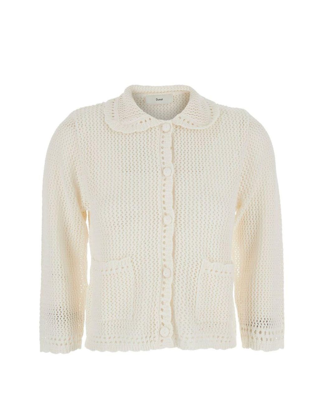 DUNST White Linen And Cotton Blend Cardigan