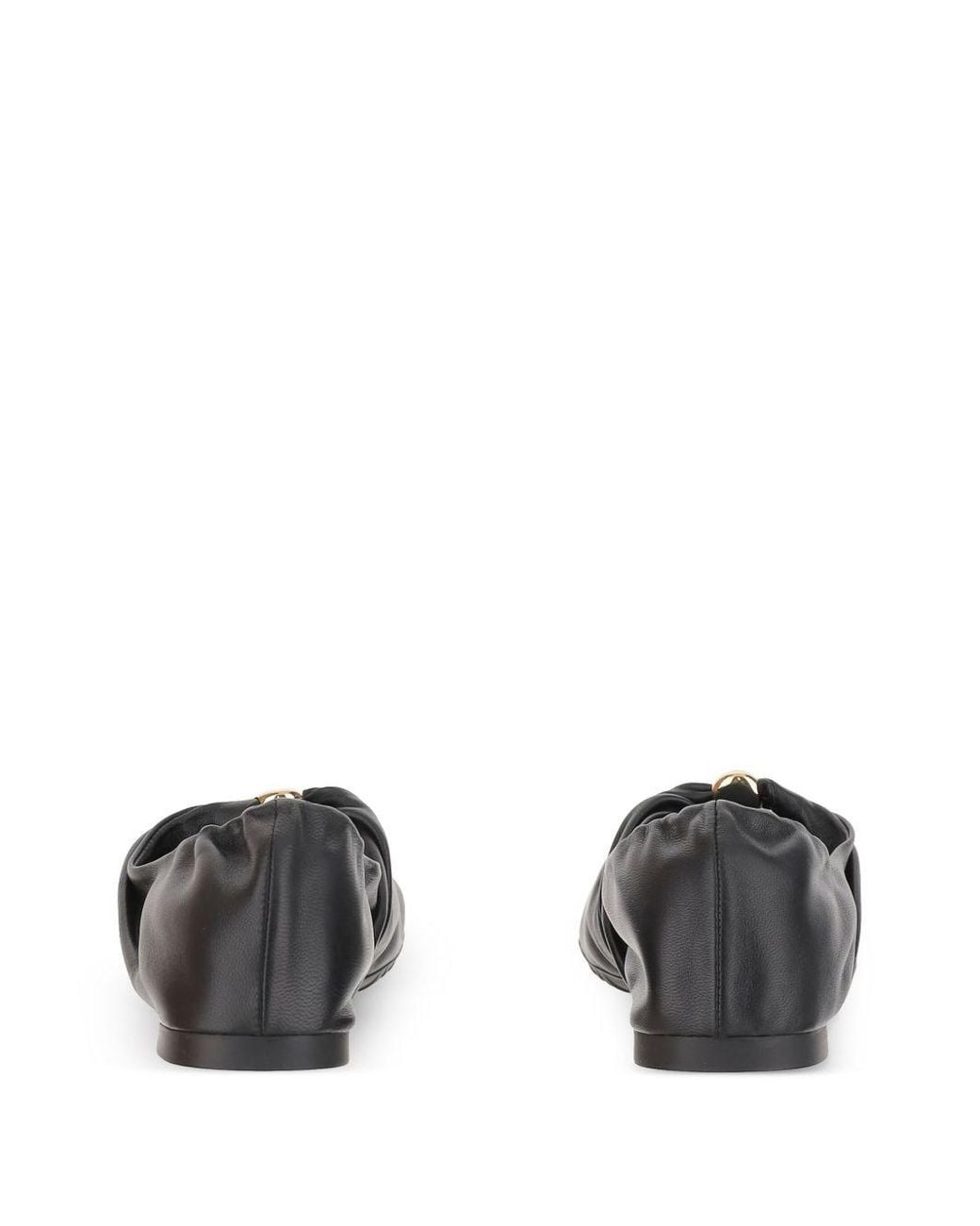 Loewe Black Pebble Leather Ballets