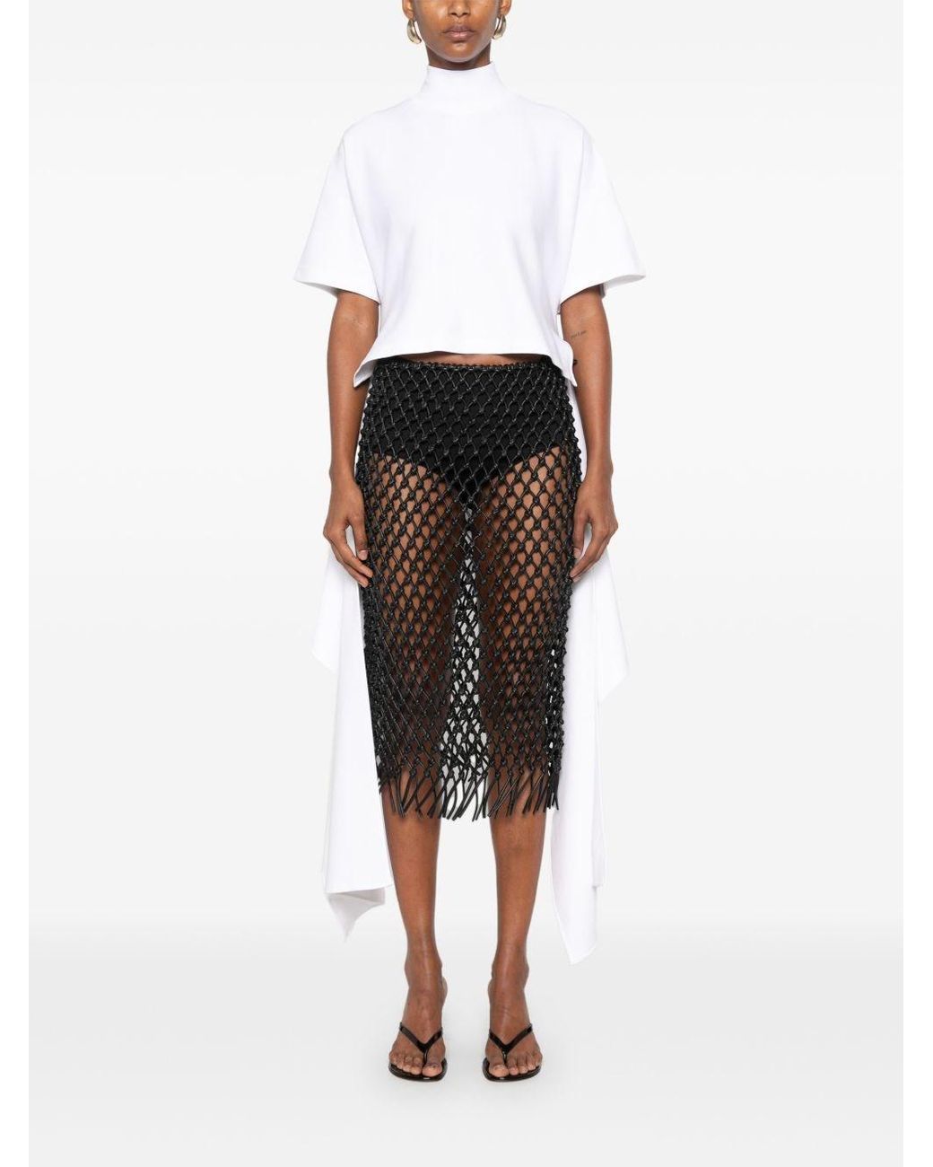Alaïa White Cotton Asymmetric Top