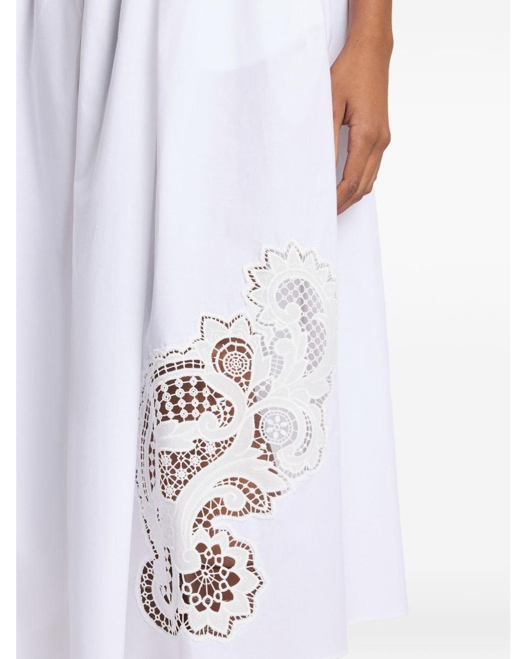 Fay White Cotton Long Skirt