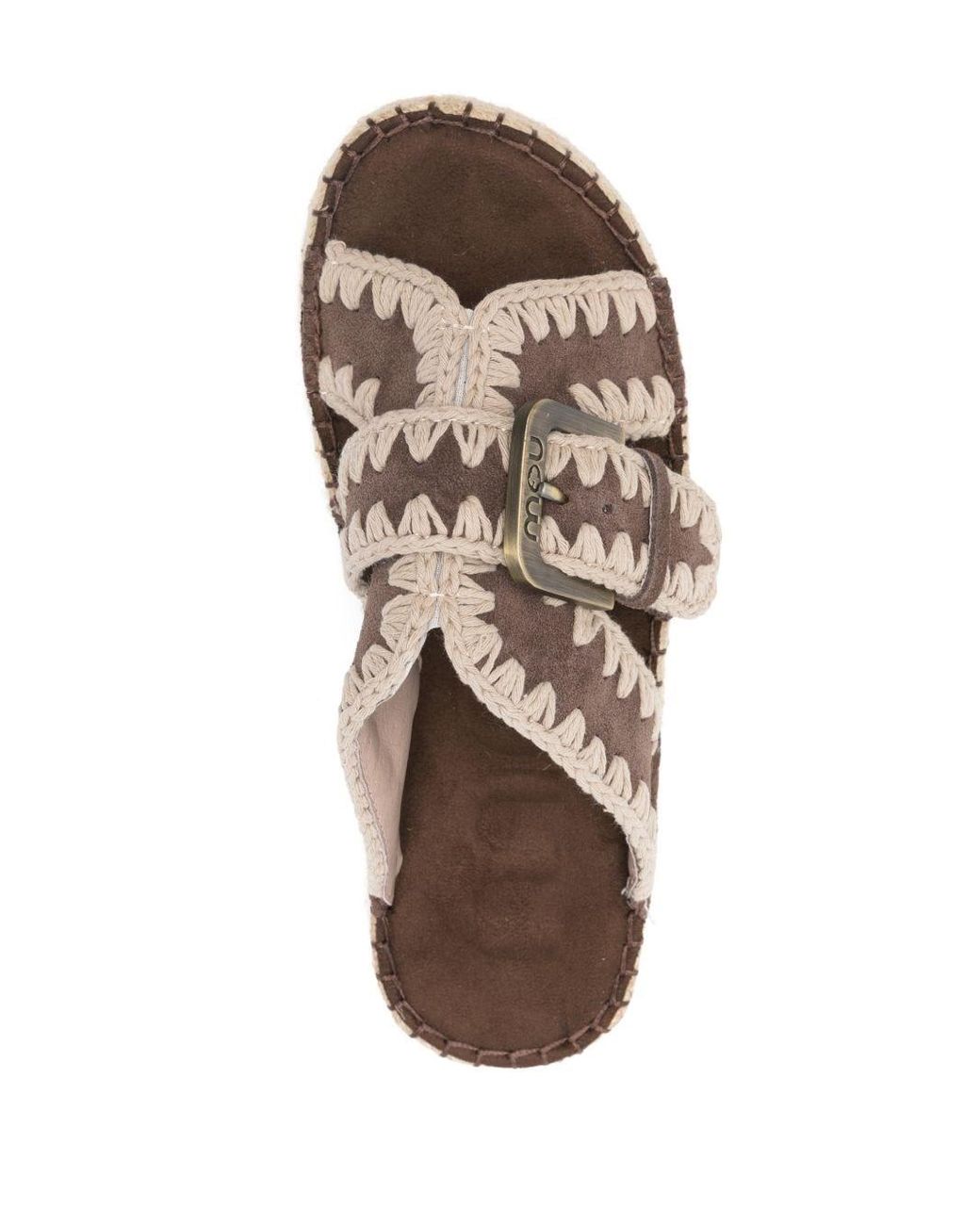 Mou Brown Jute Platform Sandals