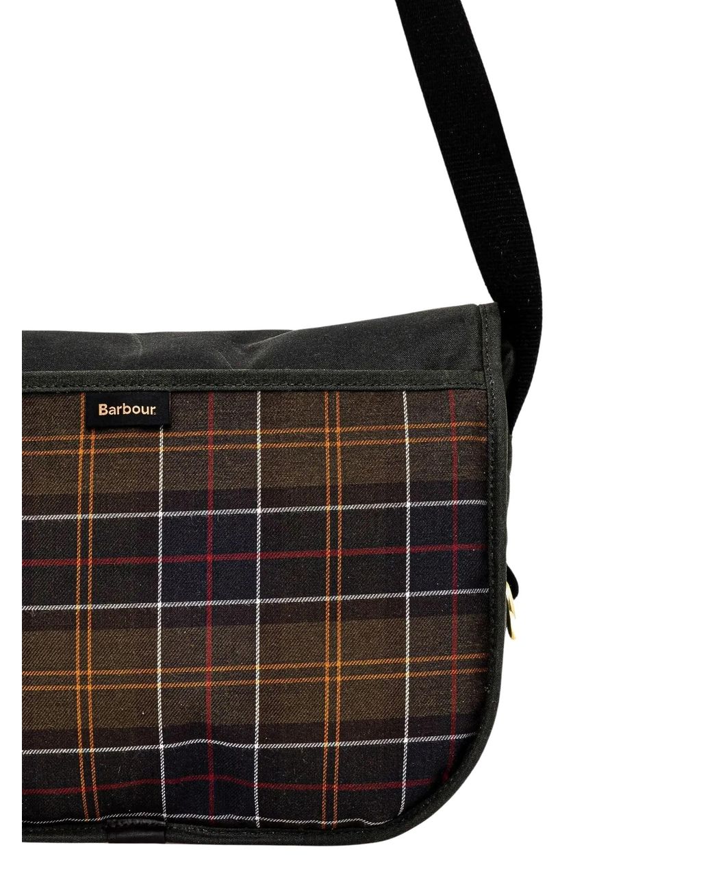 Barbour Black Logo-Patch Messenger Bag for men