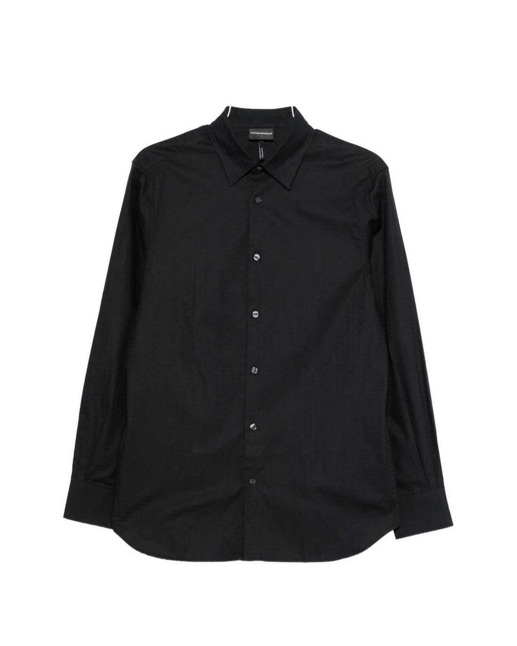 Emporio Armani Black Logo Cotton Shirt for men