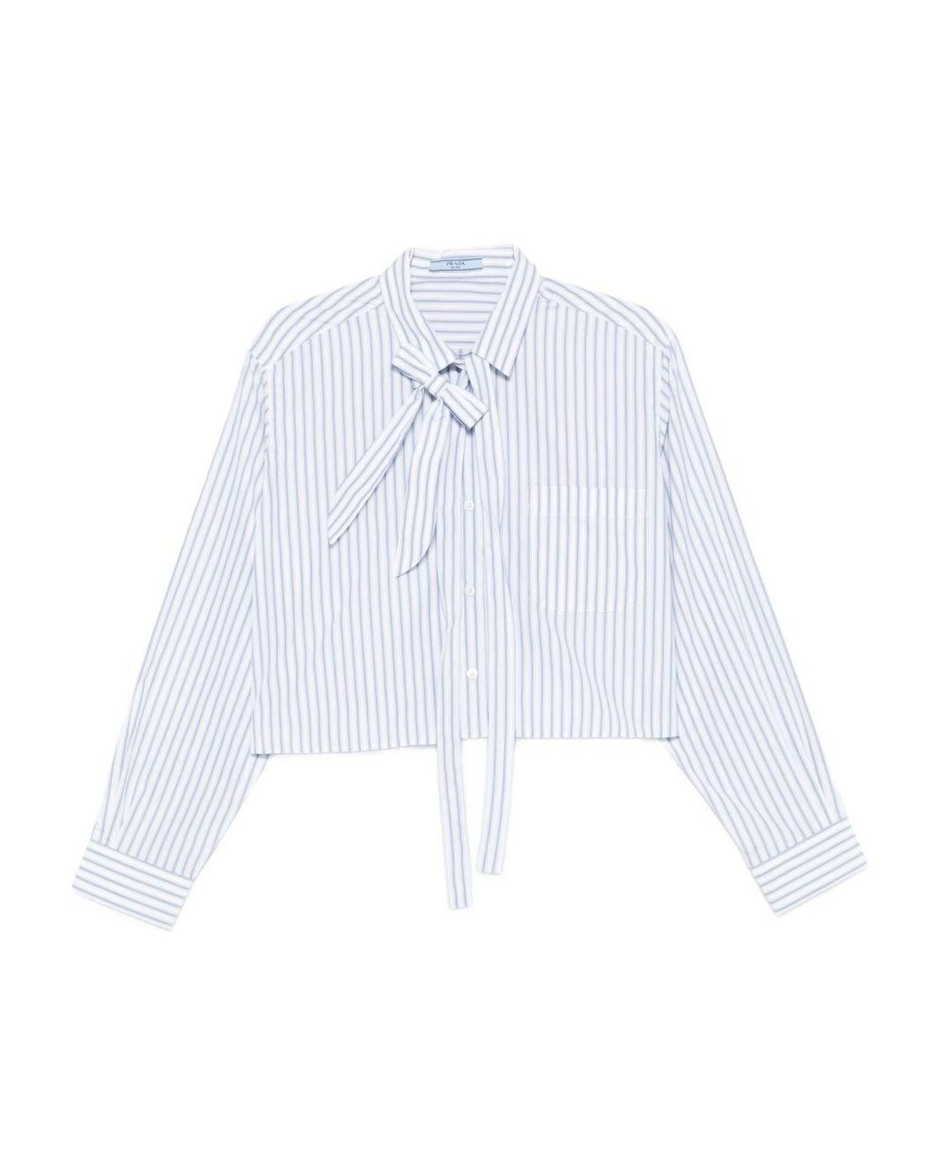Prada White Striped Cotton Shirt