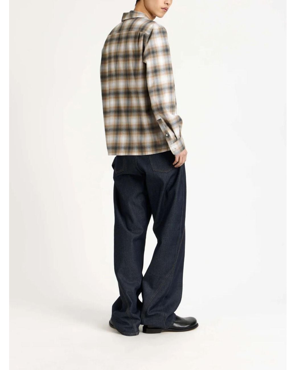 J.W. Anderson Natural Shaded Checkered Shirt for men