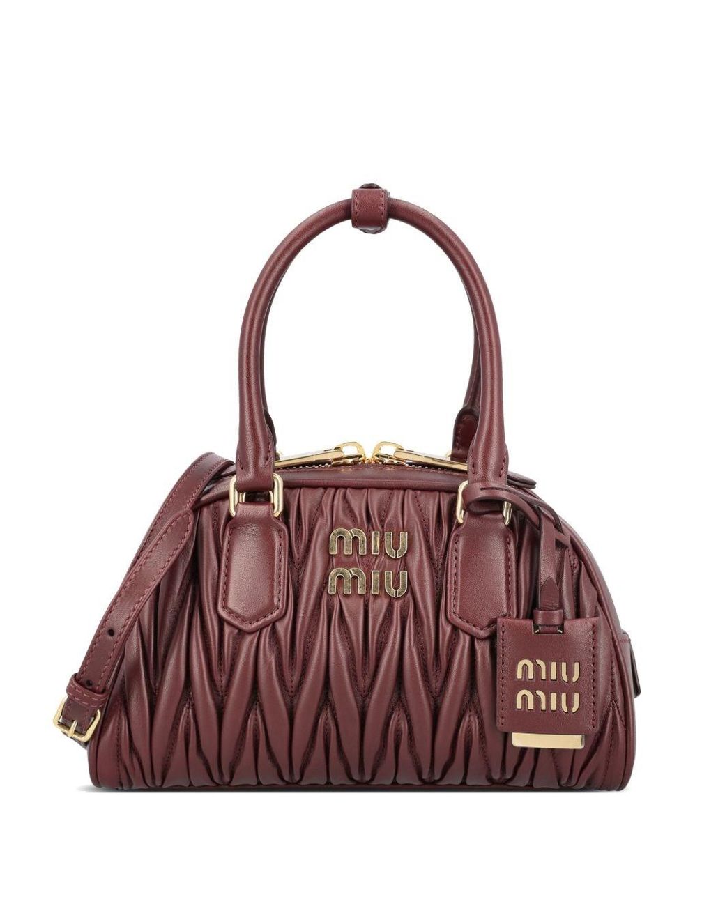 Miu Miu Purple Matelassé Leather Shoulder Bag