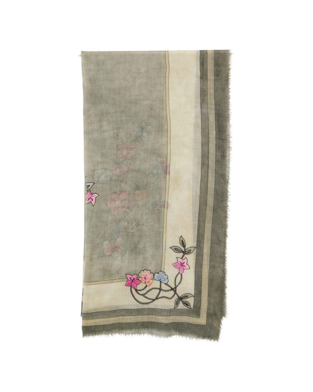 Faliero Sarti Gray Chantal Wool Scarf