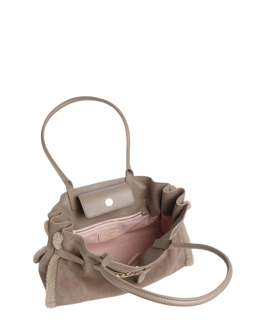 Coccinelle Natural Sabine Soft Suede Tote Bag