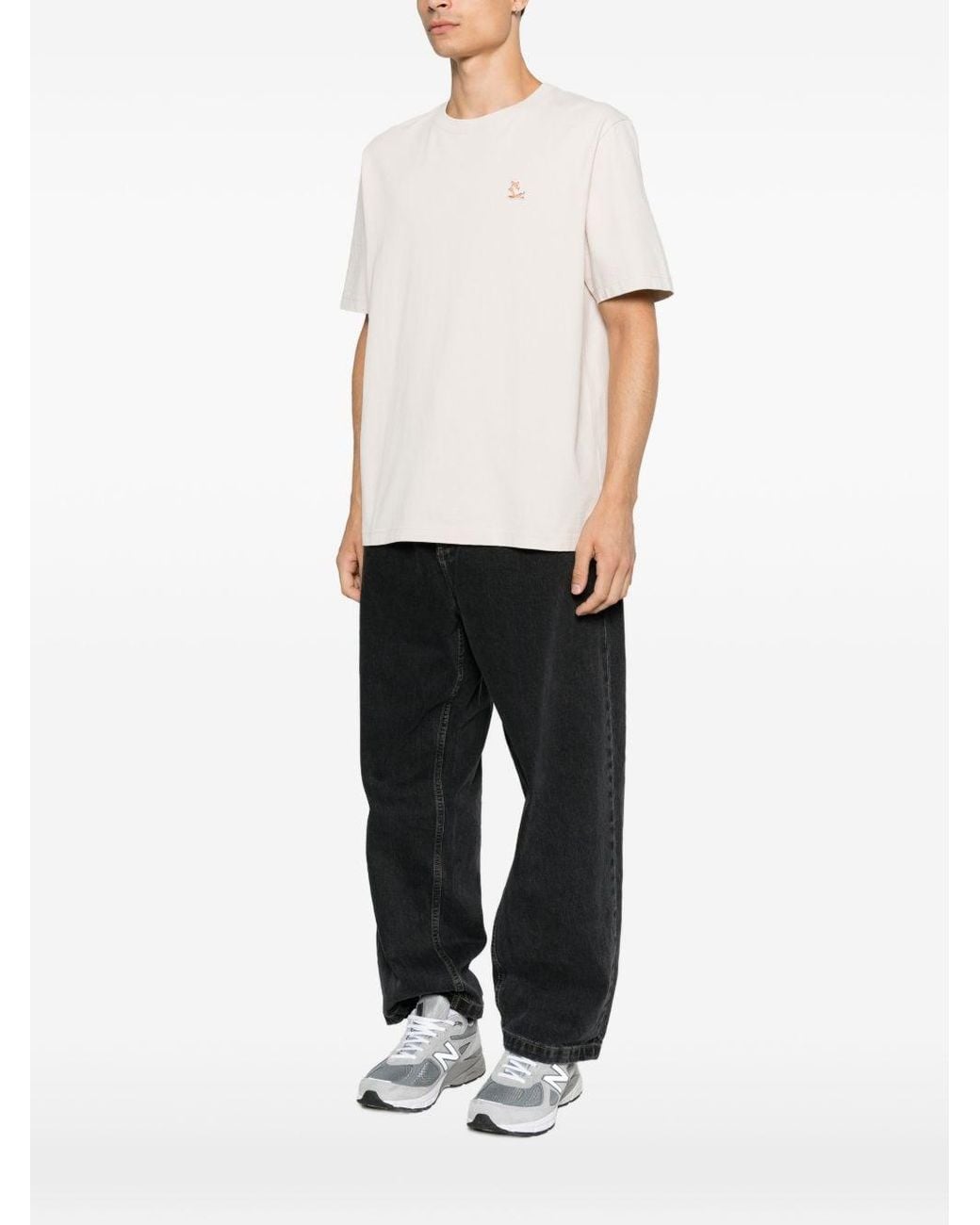 Maison Kitsuné White Chillax Fox Cotton T-Shirt for men