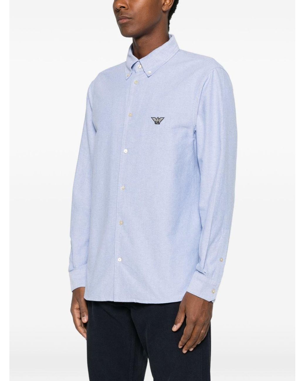 Emporio Armani Blue Cotton Shirt for men
