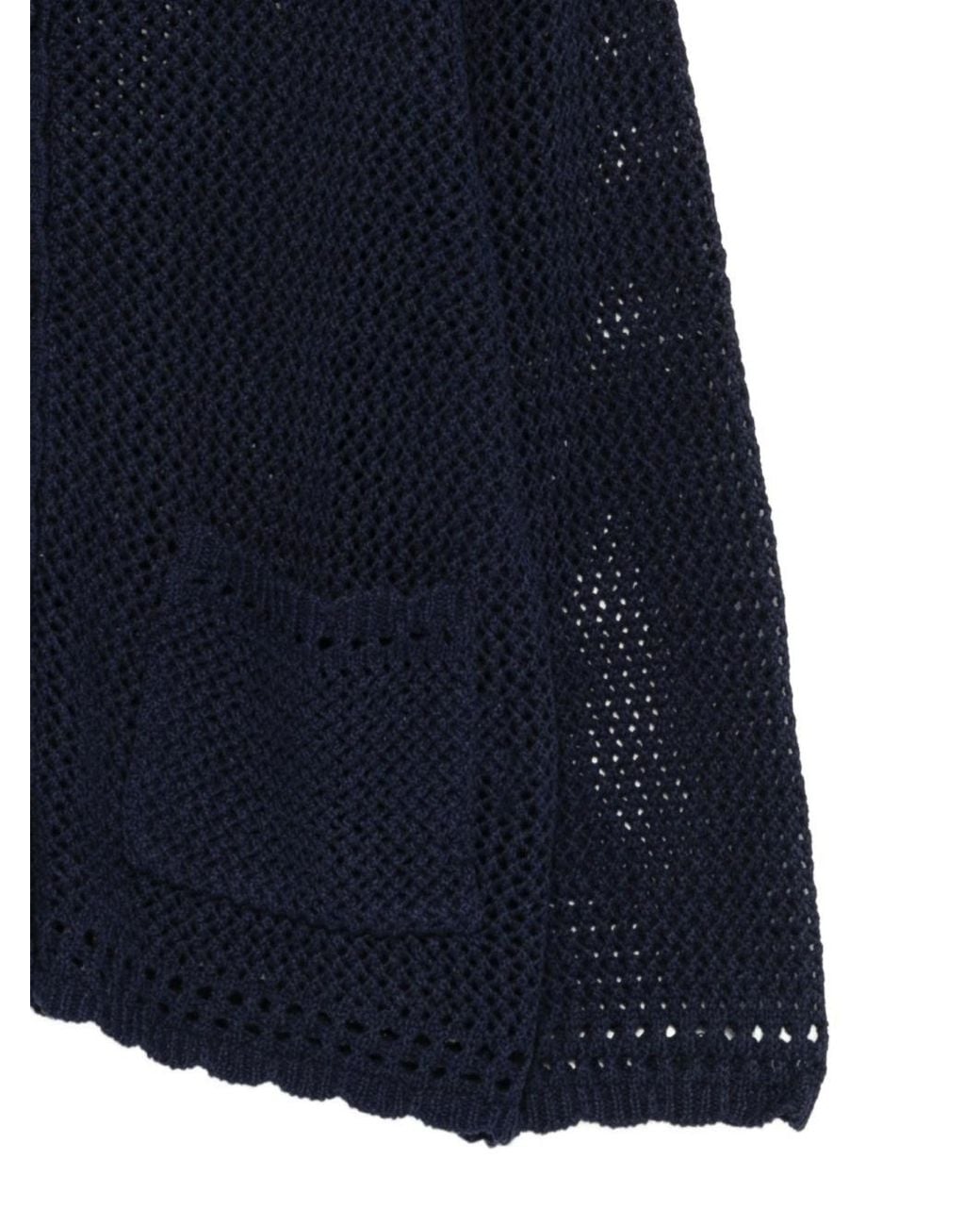 DUNST Blue Linen And Cotton Blend Cardigan
