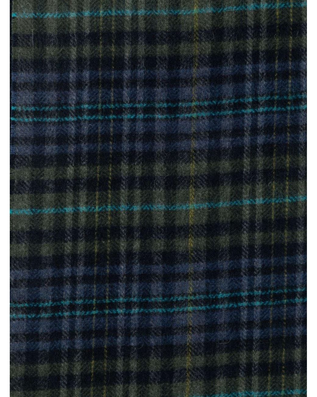 Paul Smith Blue Checked Wool Scarf for men