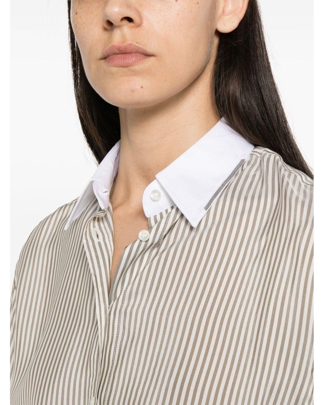 Brunello Cucinelli Natural Silk Shirt