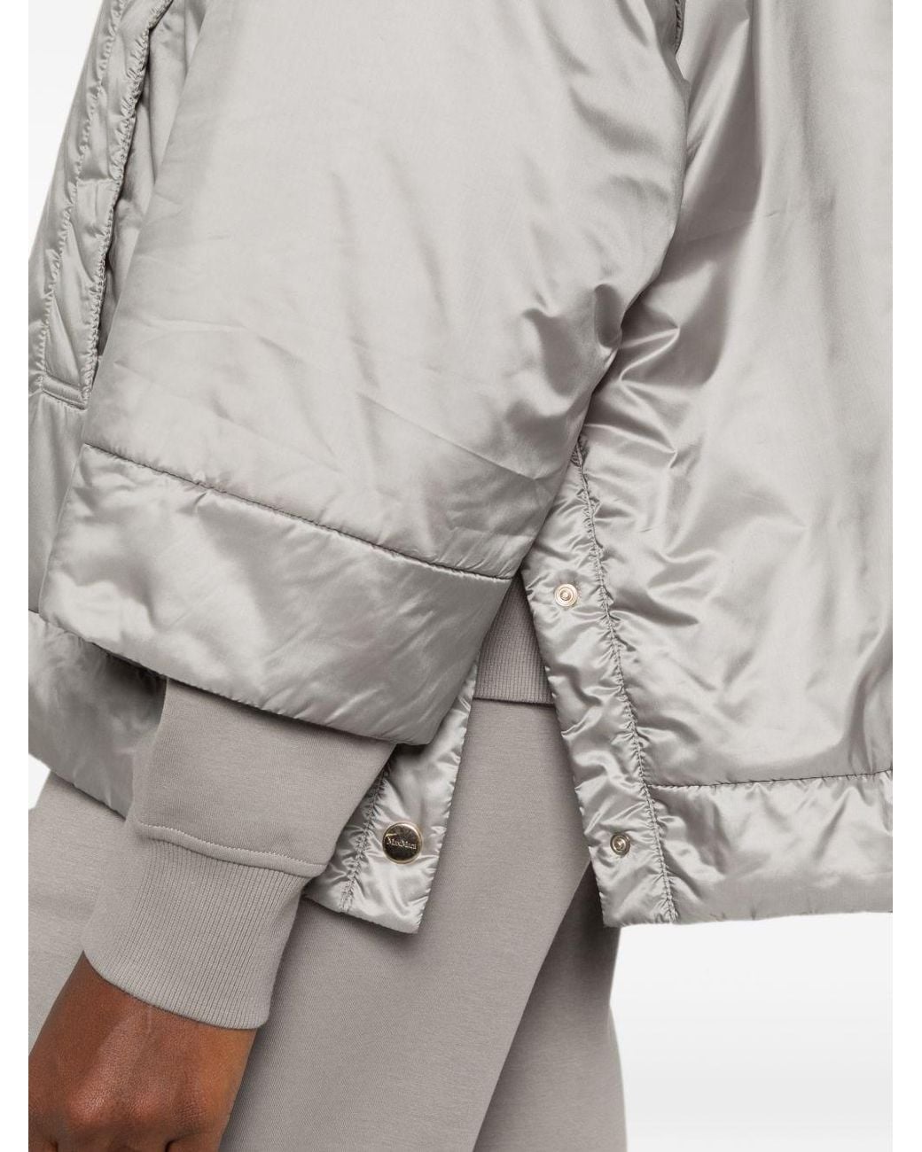 Max Mara Gray Nylon Padded Blouson Jacket