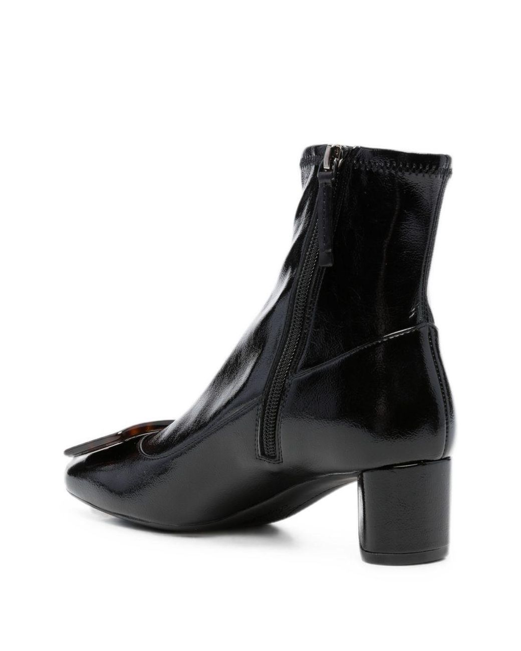Roger Vivier Black Roundy Turtle Leather Boots