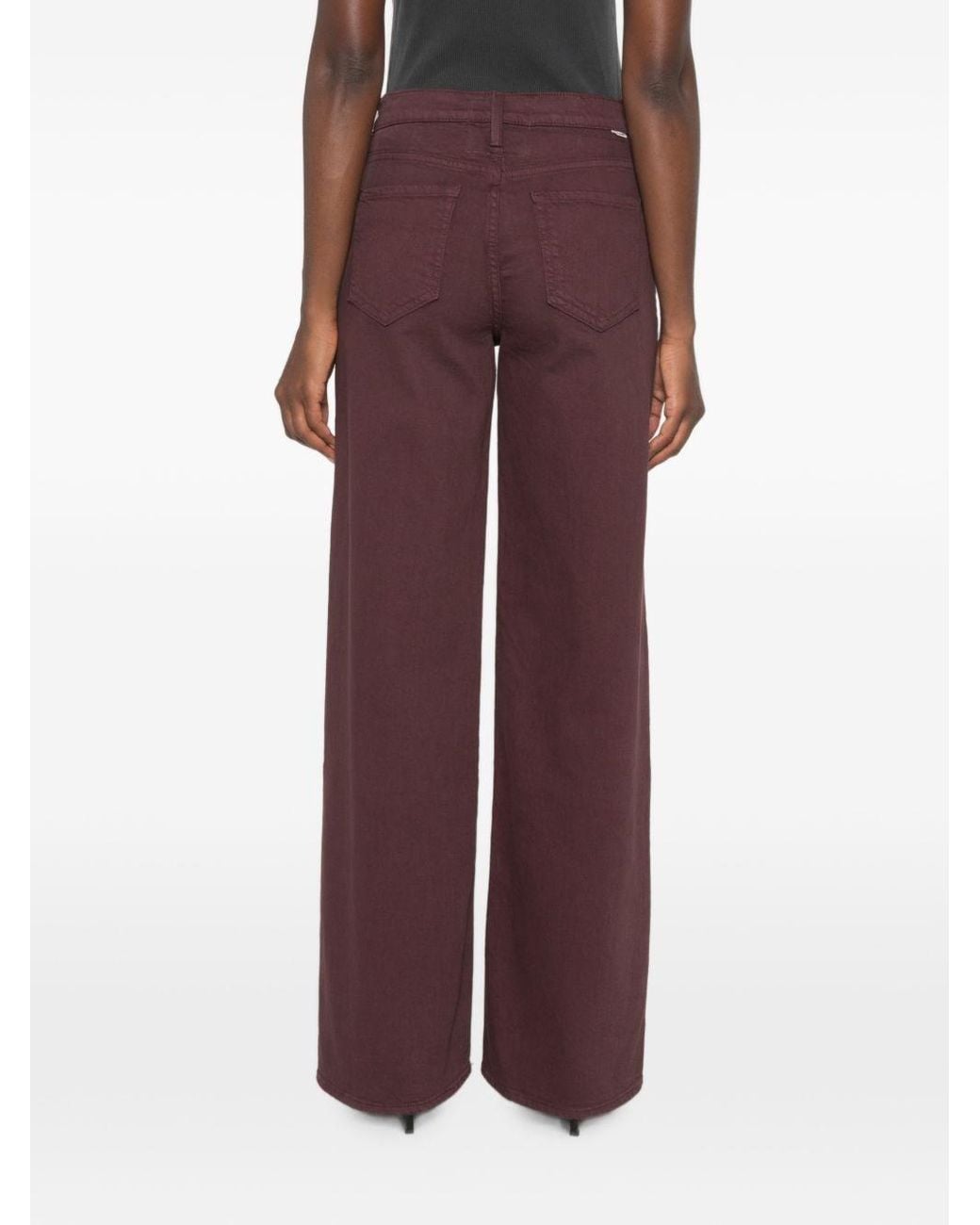 Mother Purple Wide-Leg Denim Jeans