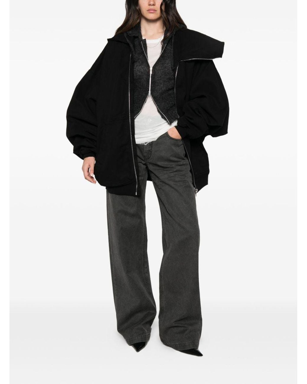 Rick Owens Gray Wide-Leg Denim Jeans