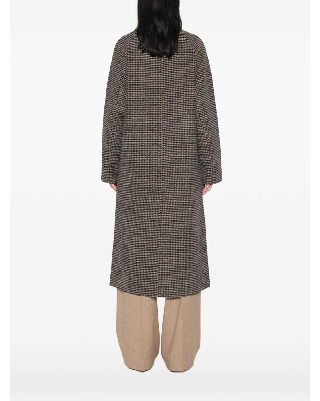 Soft Goat Gray Wool Double-Breasted Coat