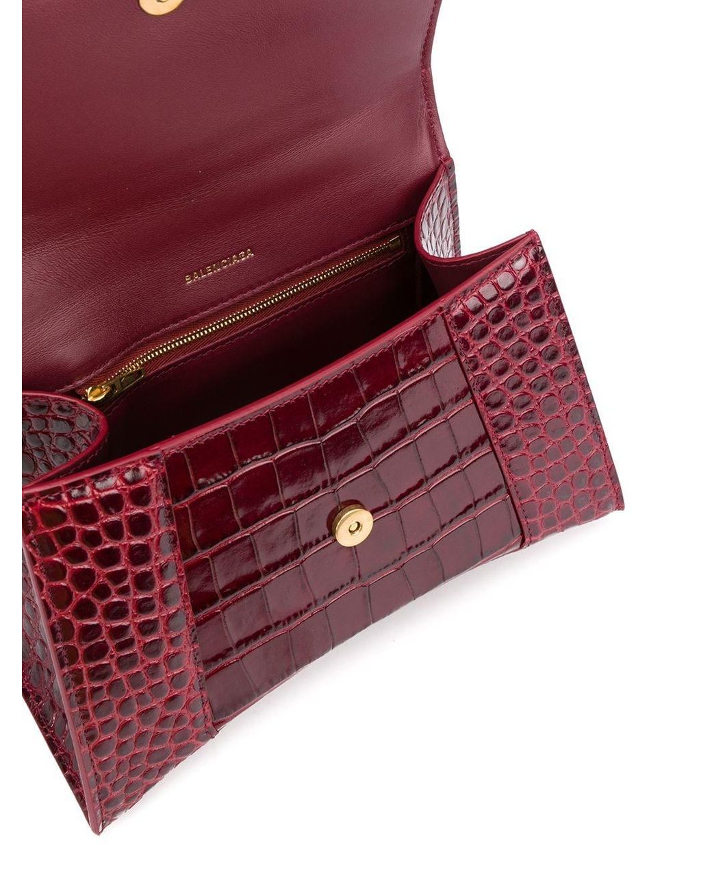 Balenciaga Hourglass B Logo Bag in Red | Lyst