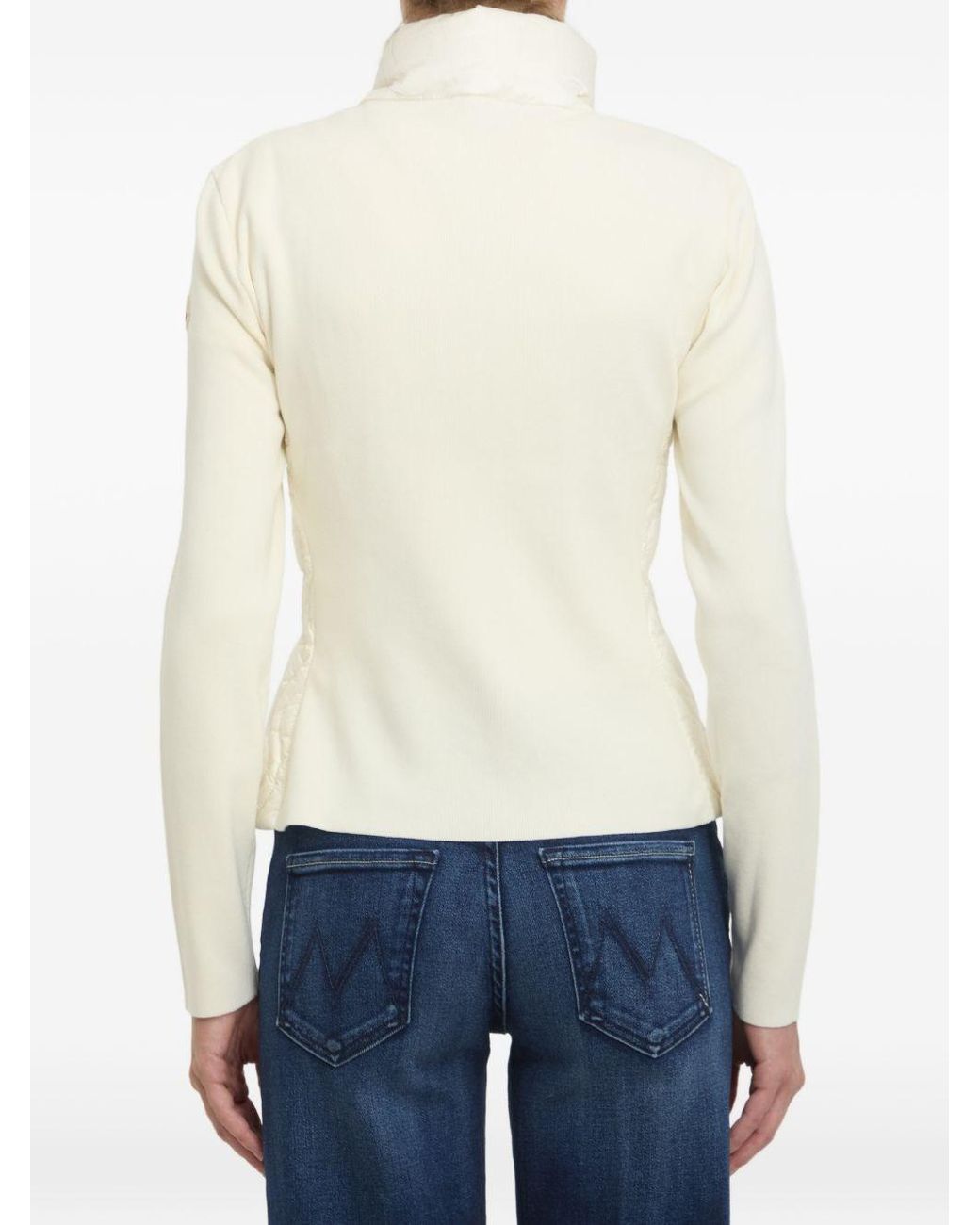 Moncler White Padded Zip-Up Cardigan