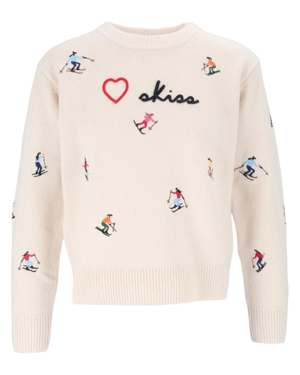 Mc2 Saint Barth Natural Off Kyla Wool Crewneck Knit With