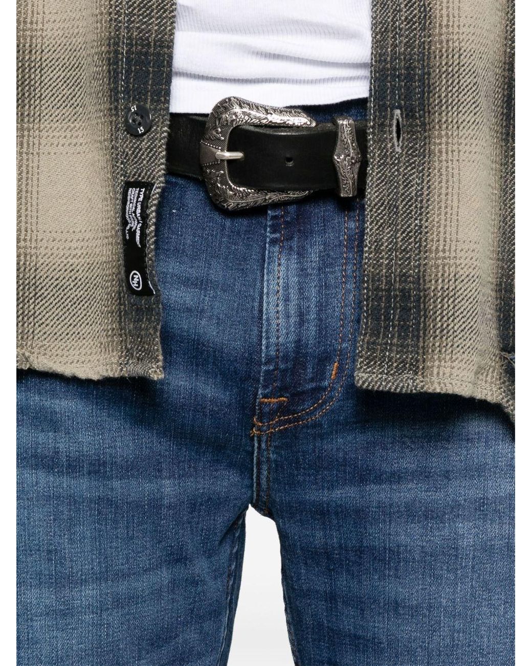 7 For All Mankind Blue Reason Slim Jeans for men