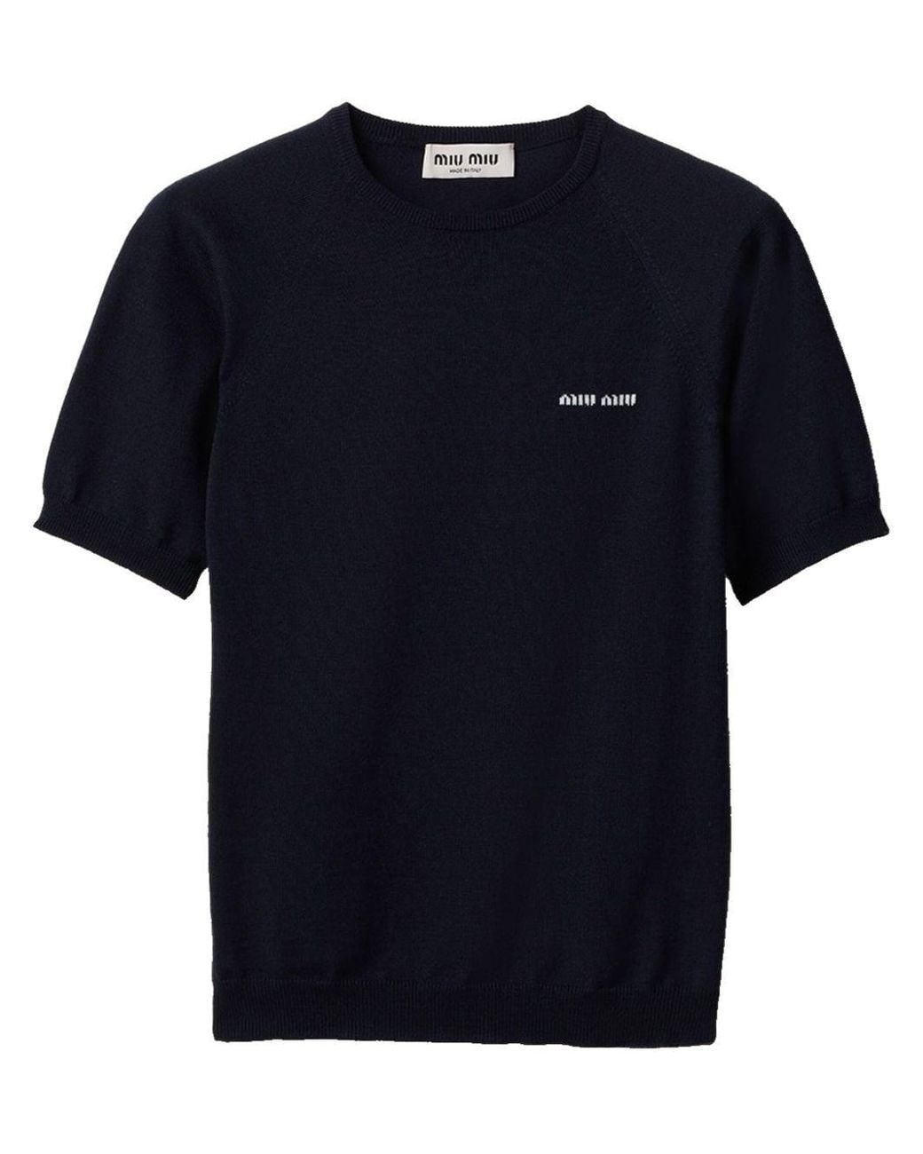 Miu Miu Blue Wool Crewneck Sweater