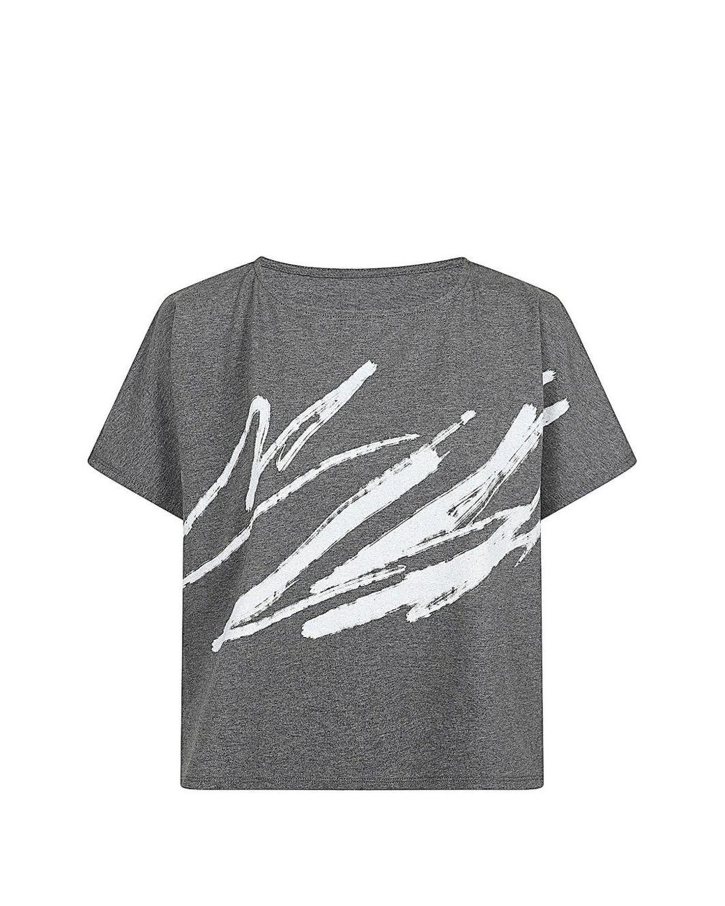 Moyuru Gray Printed Cotton T-Shirt