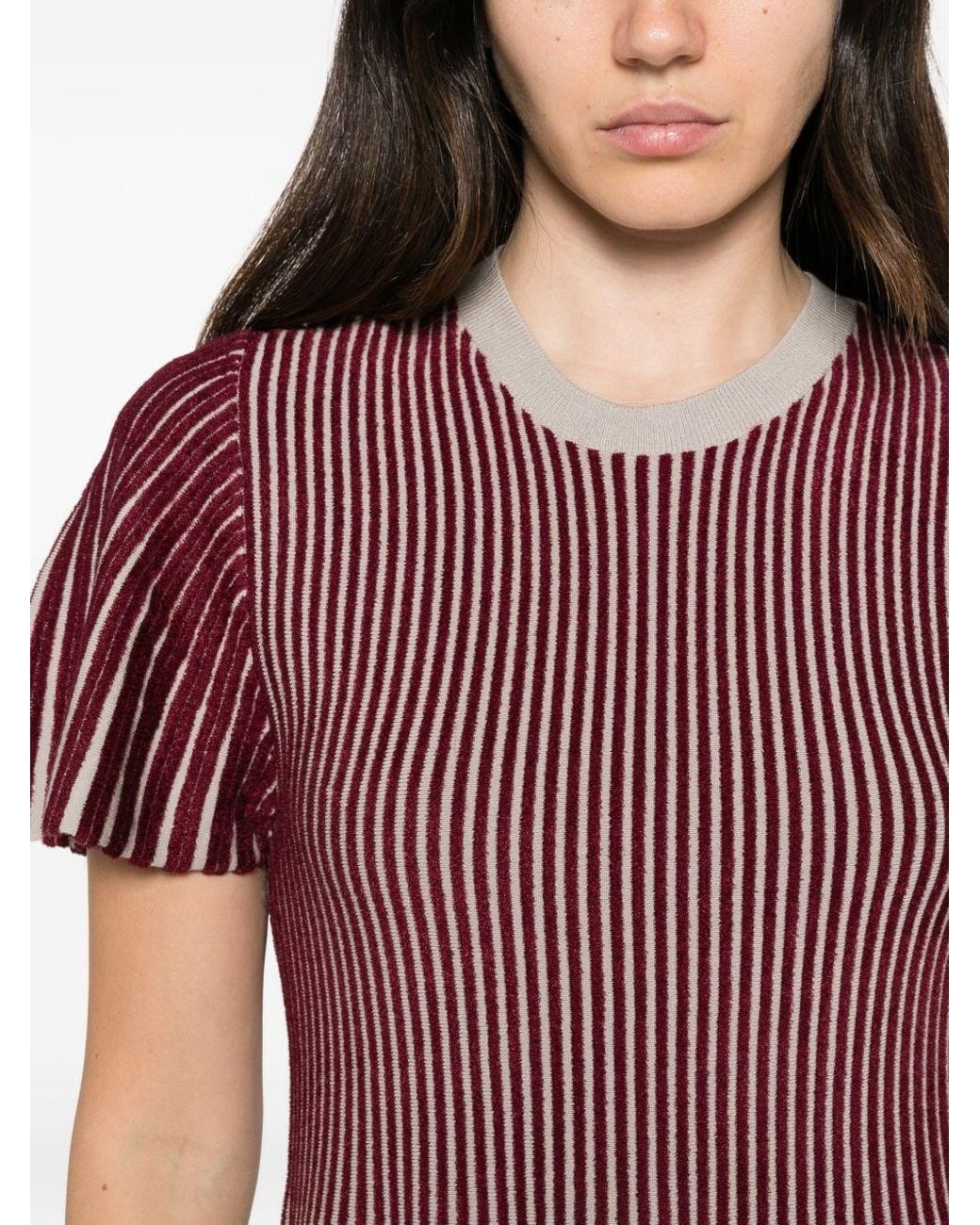 Emporio Armani Purple Striped Midi Dress