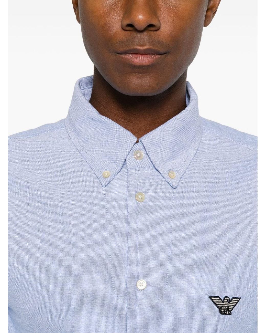Emporio Armani Blue Cotton Shirt for men