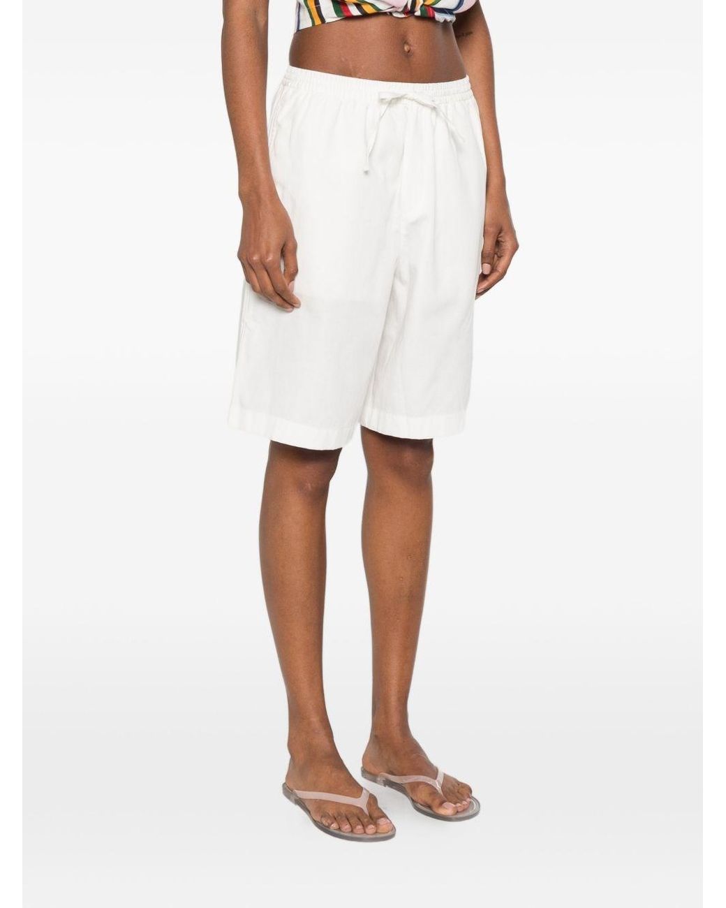 DUNST White Cotton Blend Pajama Shorts