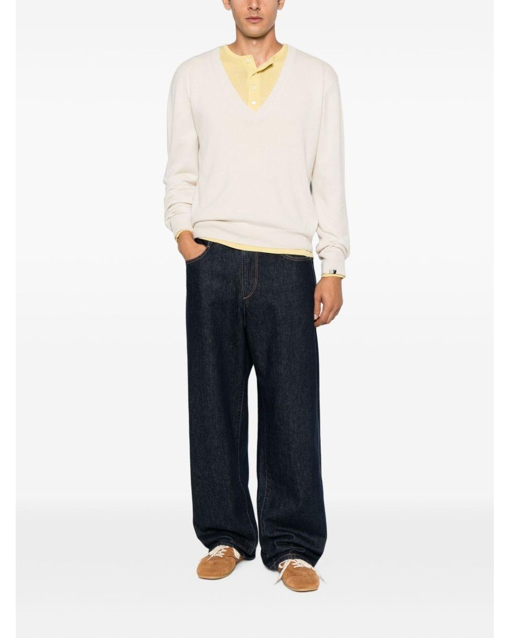 Extreme Cashmere White Cashmere Crewneck Sweater
