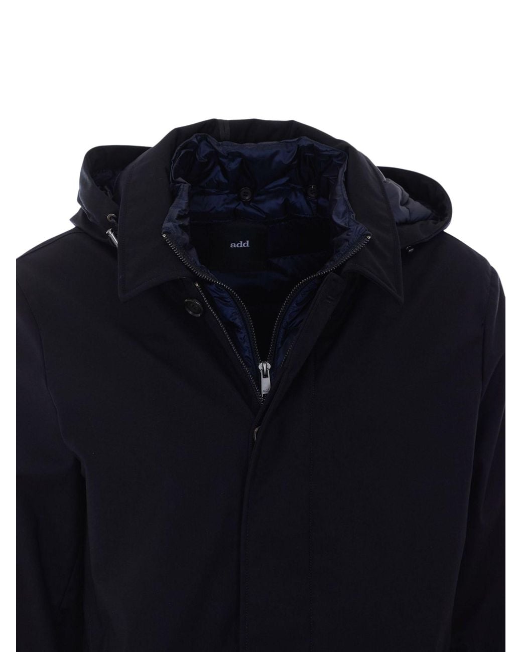 Add Blue Shieldrom Hooded Parka Coat for men