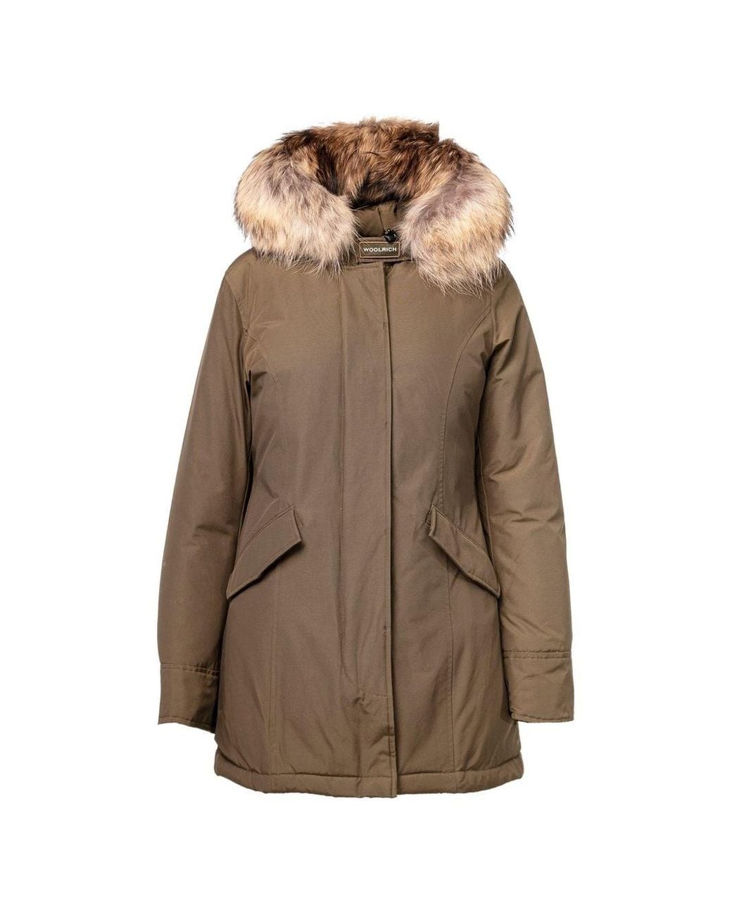 Woolrich Brown Arctic Raccoon Parka Coat