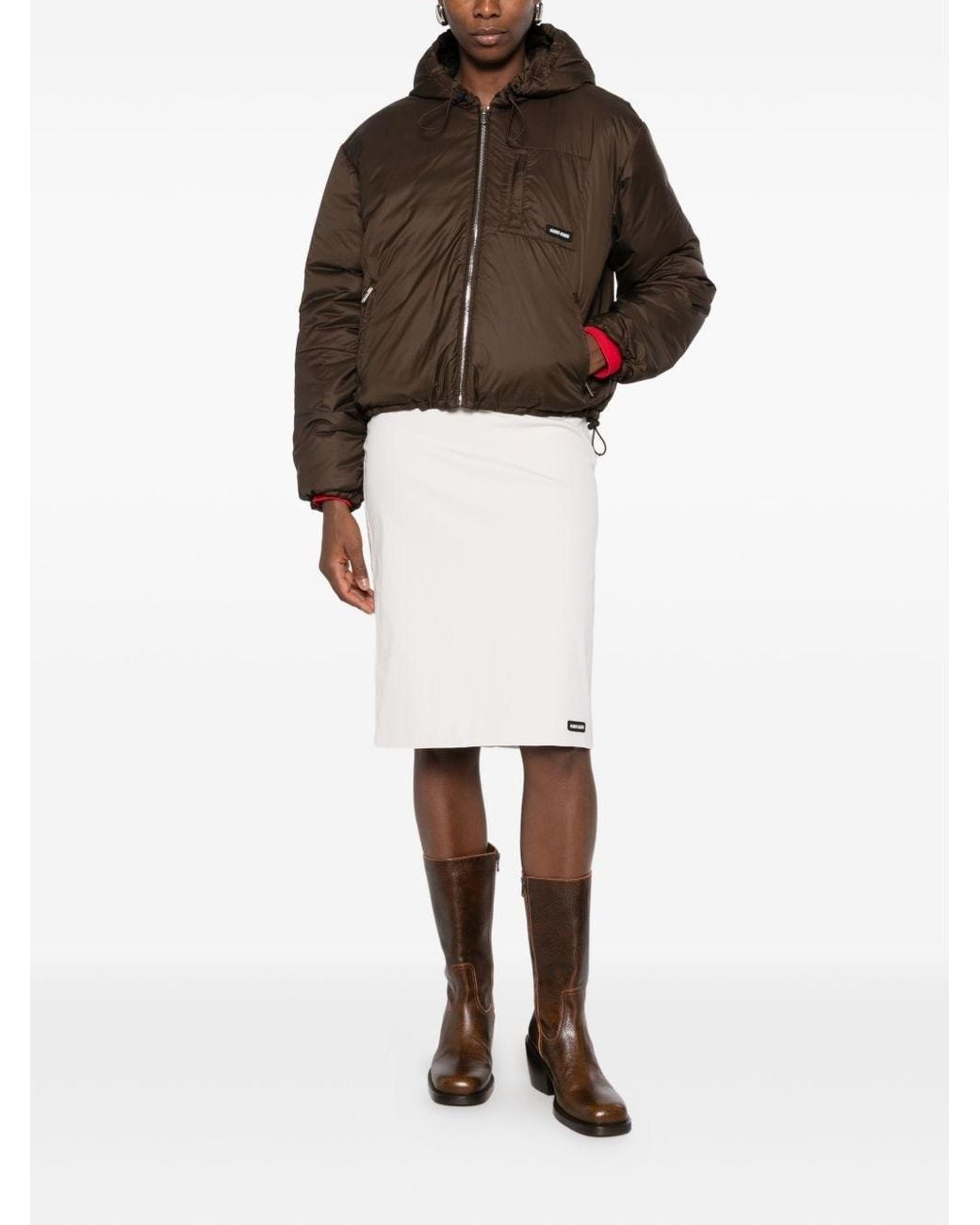Miu Miu Brown Short Down Jacket By
