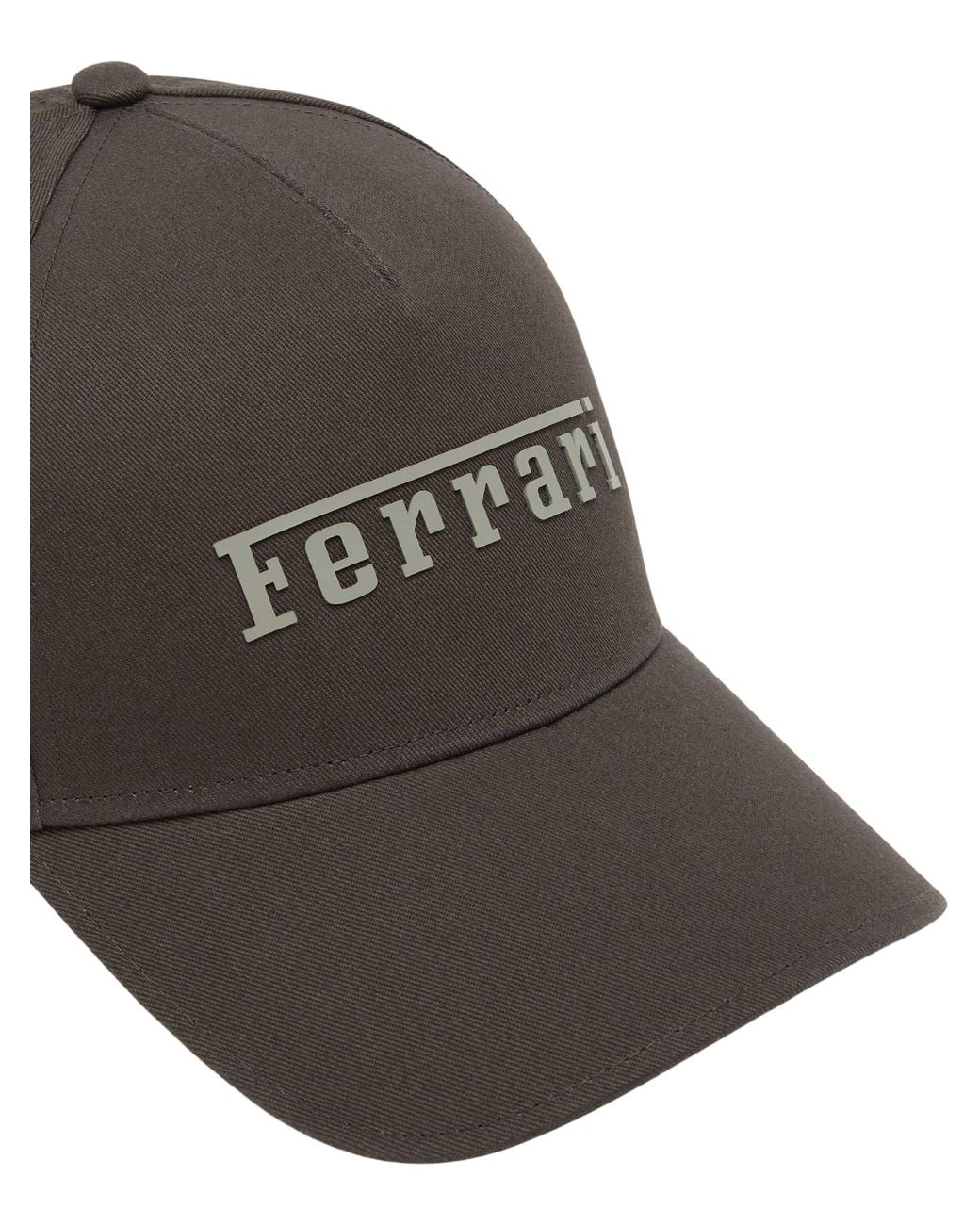 Ferrari Brown Cotton Twill Baseball Cap for men