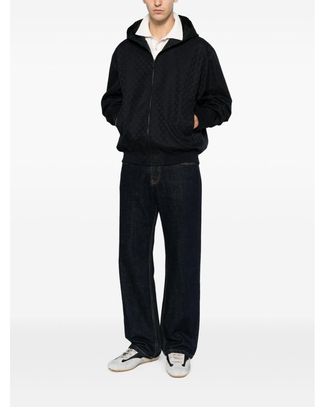 Gucci Black Gg Cotton Blouson Jacket