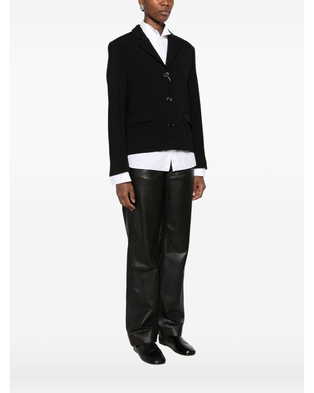 Totême Black Wool Blend Blazer Jacket