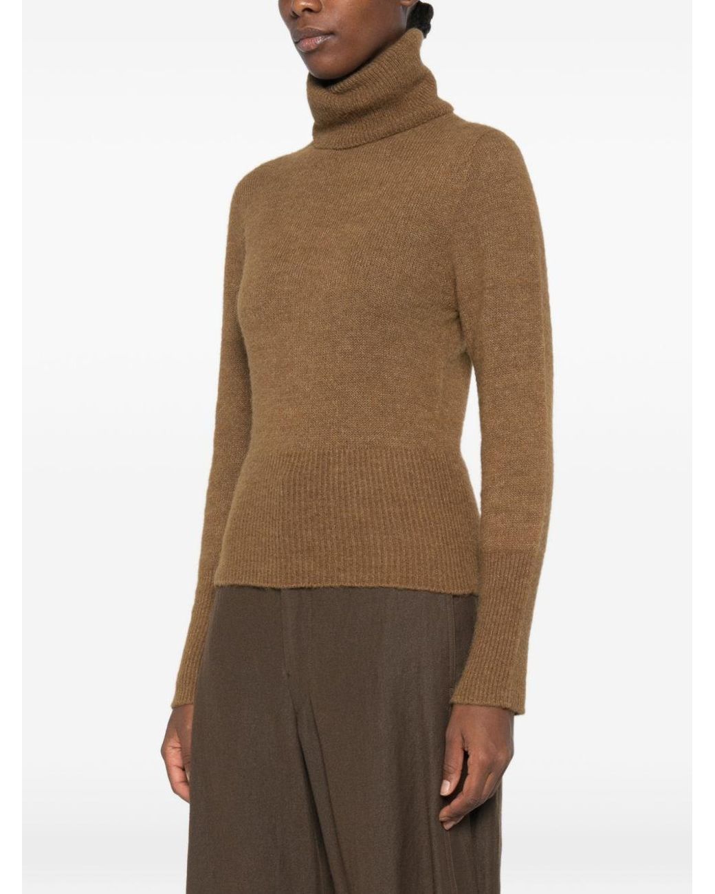Cortana Brown Eira Wool Turtle-Neck Sweater