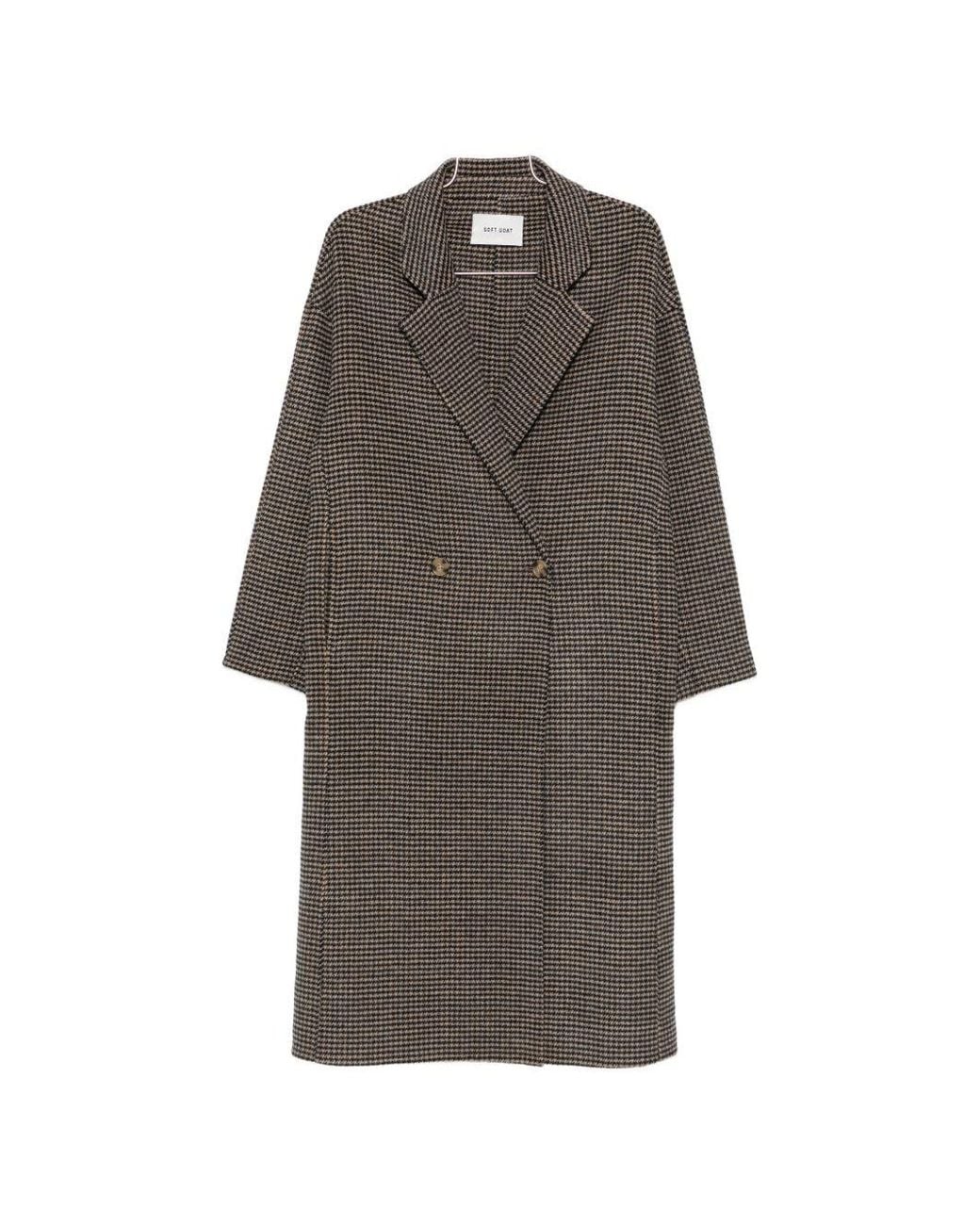 Soft Goat Gray Wool Double-Breasted Coat