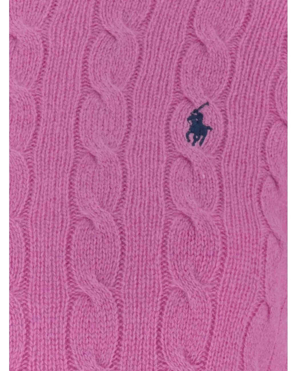 Polo Ralph Lauren Pink Logo Knit Sweater By
