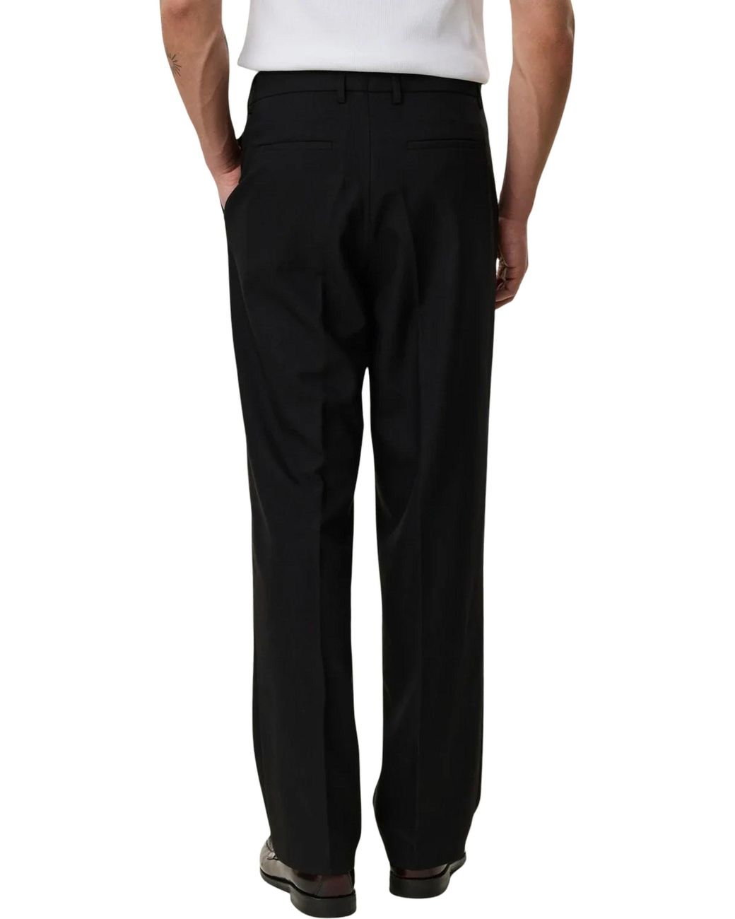 Les Deux Black Brushed Twill Tailored Pants for men