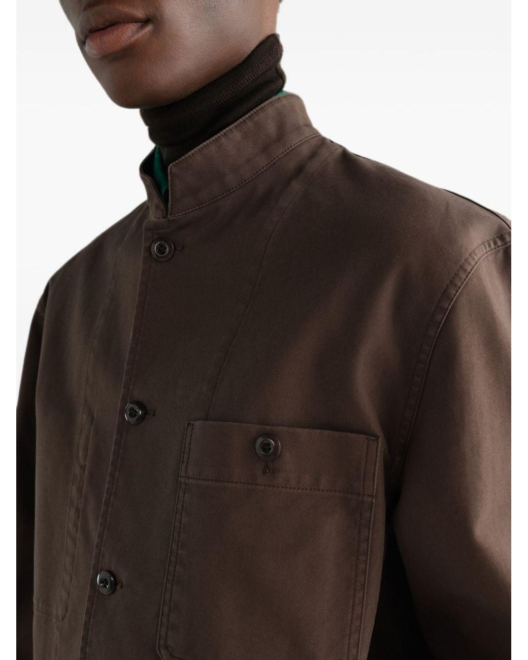 Lemaire Brown Suede Leather Jacket for men