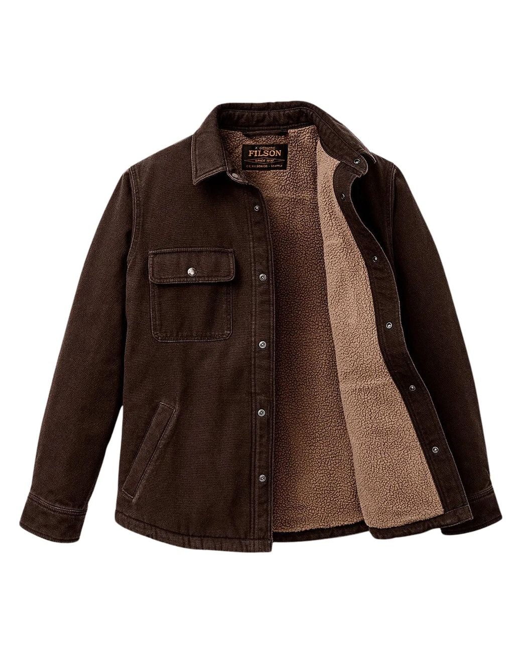 Filson Brown Fleece-Lined Jac-Shirt for men